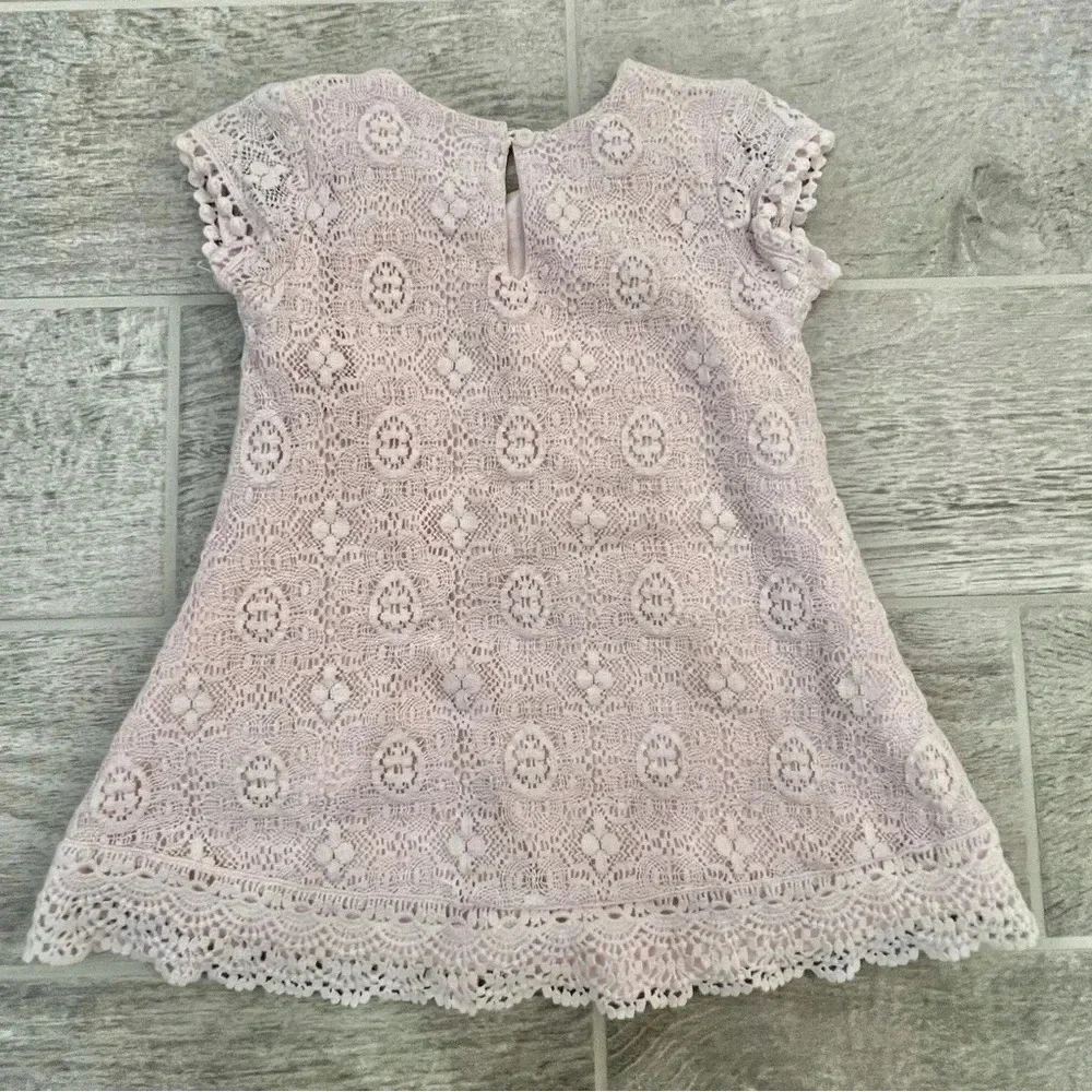 Mimo & Co Baby Girl Lace Dress Size 24 Months Blush Pale Pink